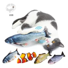 1pc Elétrico Gato Brinquedo 3d Peixe Usb Carregamento Simula