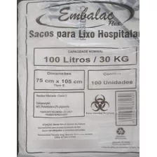 Saco Para Lixo Infectante Hospitalar 100 Litros Pacote 100un