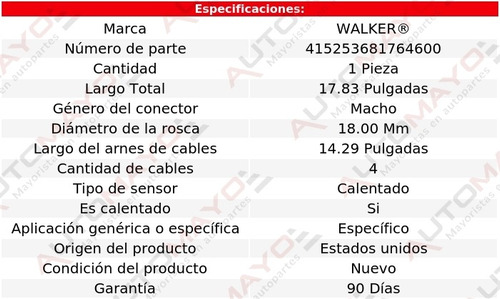 Sensor Oxgeno Walker Prius 1.8l 4 Cil Toyota 16-21 Foto 6