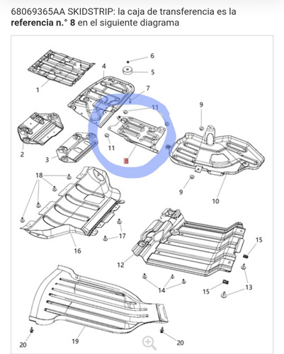 Tolva Placa De Caja Transferencia Jeep Grand Cherokee 11-21  Foto 10