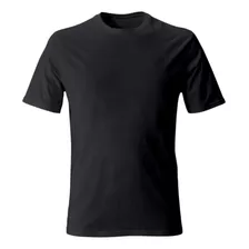 Camiseta Masculina Lisa Básica Slim 100% Algodão Preto