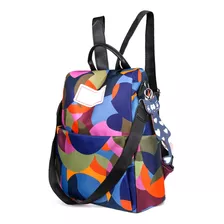 Mochila De Viaje Para Mujer, Antirrobo, Estampado De Tela Ox