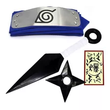 Kit Naruto - Kunai Naruto + Shuriken + Bandana Folha - K190