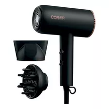 Secadora Cabello Conair Cerámica Titanio Iones Compacta Pelo Color Negro