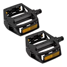 Pedal Plataforma Alumínio Rosca Grossa 9/16 Preto Bike