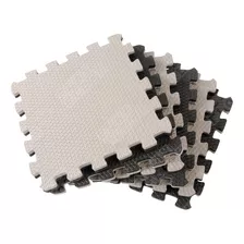 Set 10 Tatami Goma Eva 100x100x2cm Negro Y Gris