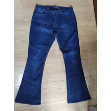 Calça Jeans Feminina Cintura Baixa, Boca De Sino