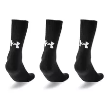 Meia Under Armour Core Cotton Kit 3 Pares Cano Alto Preto