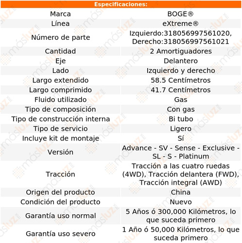 Kit 2 Amortiguadores Gas Del Pathfinder V6 3.5l 13/21 Boge Foto 2