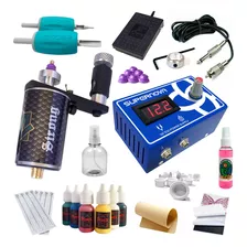 Kit Tatuagem Iniciante Rotativa Strong Tattoo 100% Alumínio