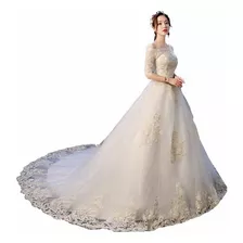 Vestido De Novia Largo Elegante Para Mujer