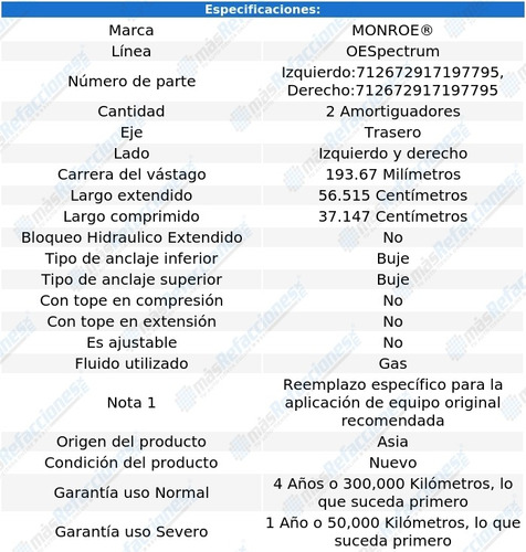 Par Amortiguadores Traseros Oespectrum Envoy Xuv 04-05 Foto 3