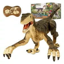 Dinossauro Velociraptor Controle Remoto Recarregável Luz Som