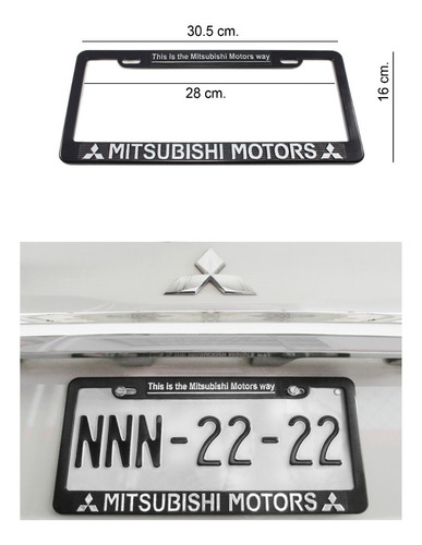 Mitsubishi Par Porta Placas Alta Calidad Y Diseo 31x16 Crom Foto 4