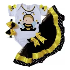 Roupa De Abelha Para Bebê Menina Para Mesversário, Body Luxo