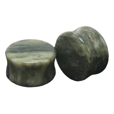 Expansores De Oreja 2pzas Piedra Natural 10 Mm Jade Verde