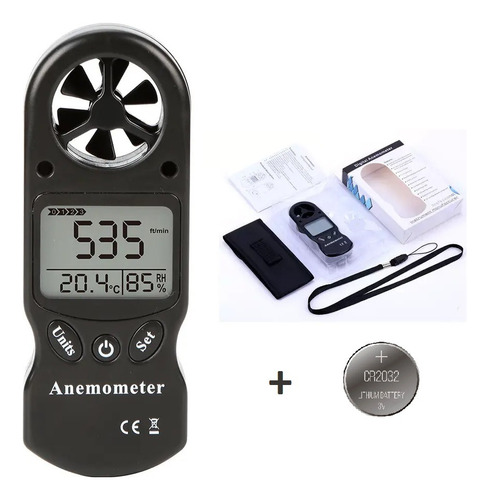 Termometro Anemômetro Medidor Vento Humidade Profissional