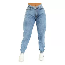 Calça Jeans Feminina Jogger Slouchy Com Elástico