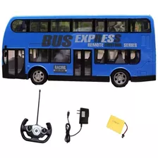 Auto Bus Radio Control Escala 1:20 Batería Recargable Rc Color Azul