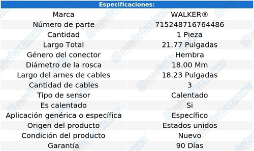 Sensor Oxgeno Mercedes-benz 190e L4 2.3l 91-93 Walker Foto 6