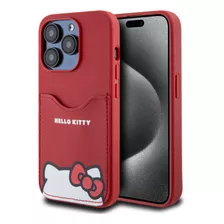 Funda Hello Kitty Orejas Tarjetero Rojo Para iPhone 15 Pro