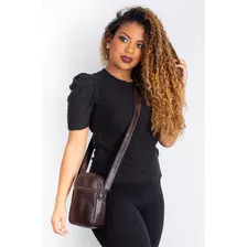 Bolsa Feminina Shoulder Bag De Couro Pietra Cor Café