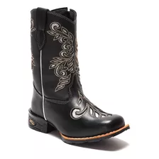 Bota Country Texana Em Laser Feminina Cano Longo Com Brilho