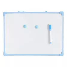 Quadro Branco Didático Bordas Metalico Recado Caneta 23x15cm Cor Azul