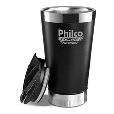 Copo Térmico Philco Preto Tampa Pth01p Quente Ou Frio 475ml