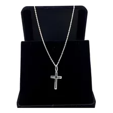 Corrente Prata 925 Legítima Masculina + Pingente Crucifixo