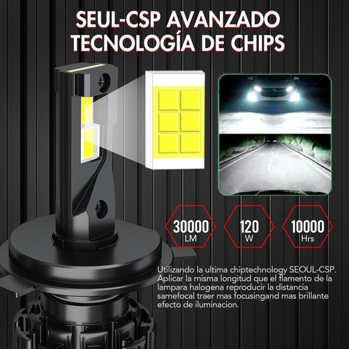 000 Kit De Focos Led 9003 H4 De 28000lm Para Nissan Haz Foto 6