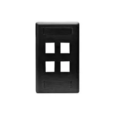 Hubbell Ifp14bk Wallplate Faceplate P/4 Jacks Keystone Negro