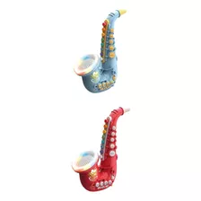 2 Pcs Simulação Saxofone Instrumento Musical Brinquedos E