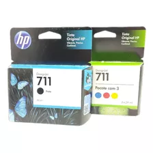 Kit 4 Cartuchos De Tinta 711 C/preto 80ml Hp T120 T520