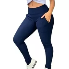 Calça Legging Montaria Forrada/flanelada Com Bolsos Frontais