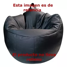 Sillón Puff Oval Mediano Negro Sin Relleno 