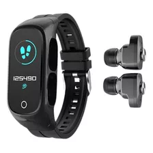 Relógio Smartwatch Inteligente Fone Bluetooth 2 Em 1 Caixa Preto Pulseira Branca Bisel Preto Desenho Da Pulseira Mesh