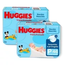 Kit C/2 Pct Fraldas Huggies Tripla Proteção Tam. P 46un Cada