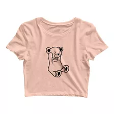 Cropped Urso Perdendo A Cabeça Sem Camiseta Feminina