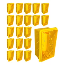 Kit 20 Caixa De Luz 4x2 Reforçada Para Tomada E Interruptor Cor Amarelo