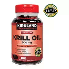 Krill Oil 500mg Omega-3 + Astaxanthin 160 Softgels (usa
