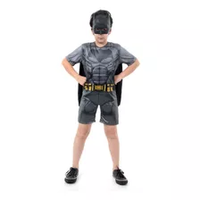 Fantasia Batman Curto Infantil Com Musculatura - Liga Da Jus