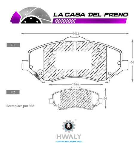 Pastilla De Freno Delantera Volkswagen Routan 3.8 2008-2010 Foto 3