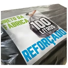 Saco De Lixo 100 Litros Uso Doméstico 100 Uni Boca Larga Cor Preto