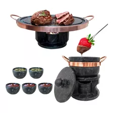 Kit Fondue 23cm + Fondue 500ml + 5 Tigelas De Molho