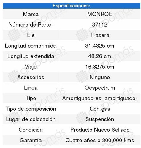 2 Amortiguadores Monroe Tacoma Toyota 1999-2000-2001-2002 Foto 2