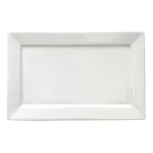 Plato Postre Fuente Bandeja Porcelana Oxford Blanco 25x16 Cm