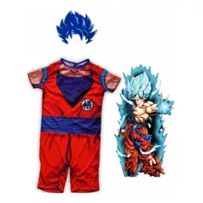 Fantasia Roupa Infantil Goku Máscara Dragon Ball Z Ou Super