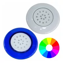 3x Led Rgb De Piscina 18w Borda Branca Ou Azul + Fonte St888