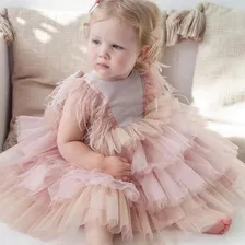 Vestido De Niña De Fiesta Mini-mi Modelo Victoria Rosa Viejo